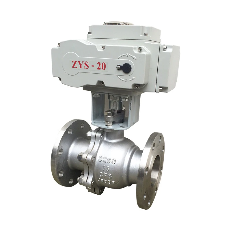 4 inch electric flanged ball valve AC 220V SS304 valve body high temperature corrosion resistance electric two-way ball valve