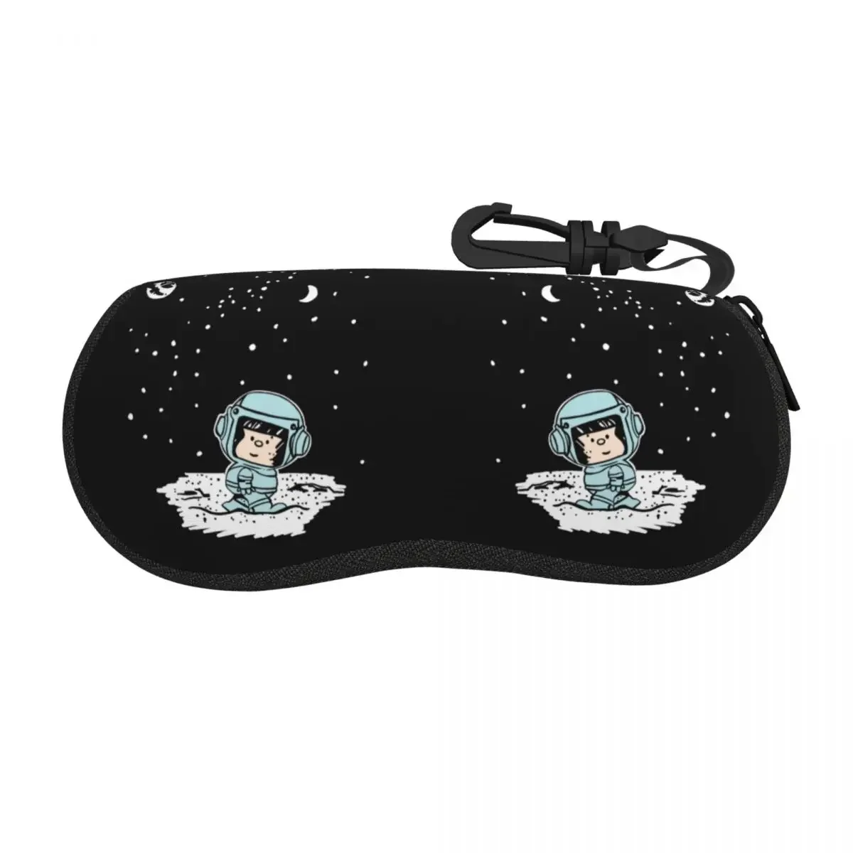 Custom Space Astronaut Mafalda Eyeglass Glasses Case Women Men Soft Quino Comics Cartoon Sunglasses Protective Pouch