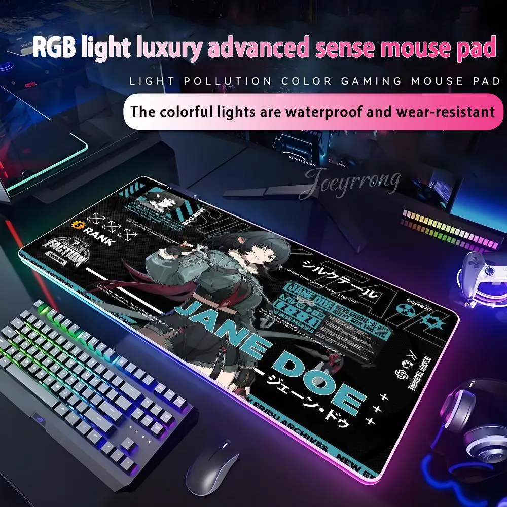 

Горячая игра Zenless Zone Zero Новый коврик для мыши для FPS eSports RGB Расширенная игровая клавиатура Светодиодные коврики Большой 1000x500 мм XXL Gamer