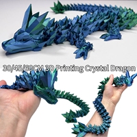 30/45/60CM 3D Printing Crystal Dragon Desktop Ornaments Gifts Children Party Interactive Printing Dragon Rotatable Craft Dragon