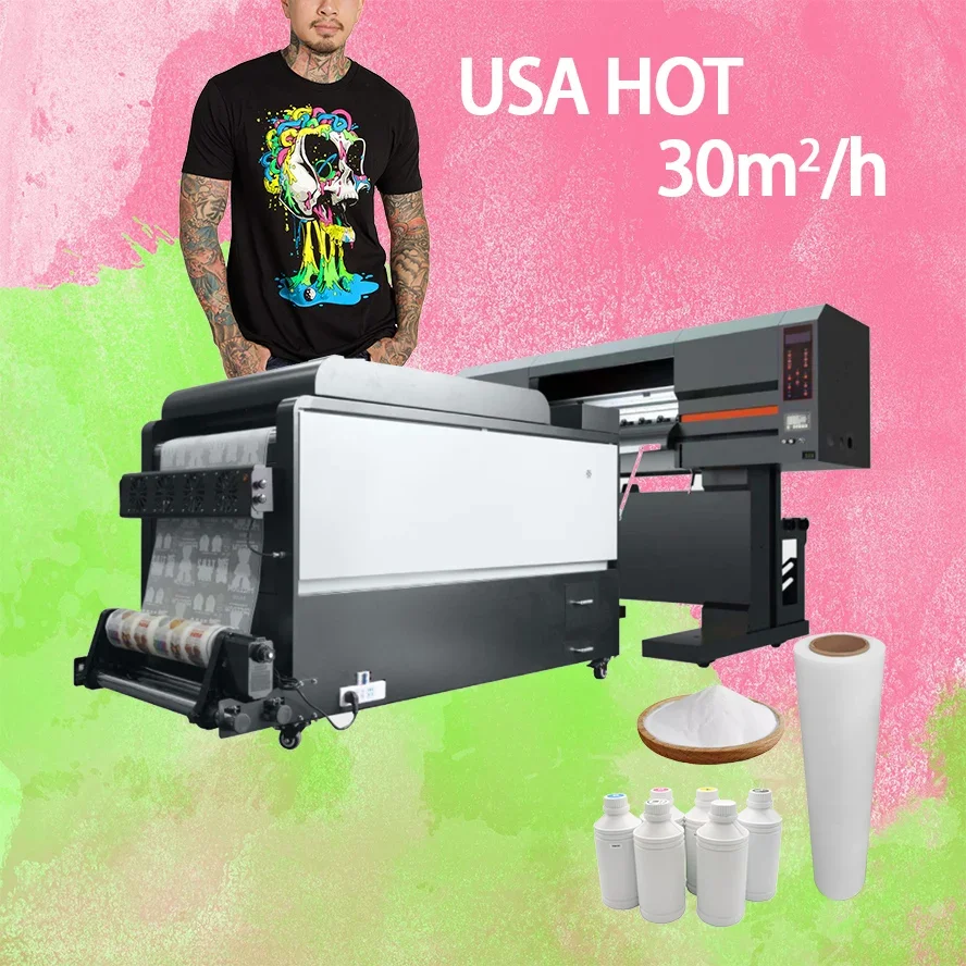 ZUNSUNJET Printer Machine Set Up 5 Head I3200 Roll T Shirt Printing Printer With Power Shaker Heat Transfers Printer