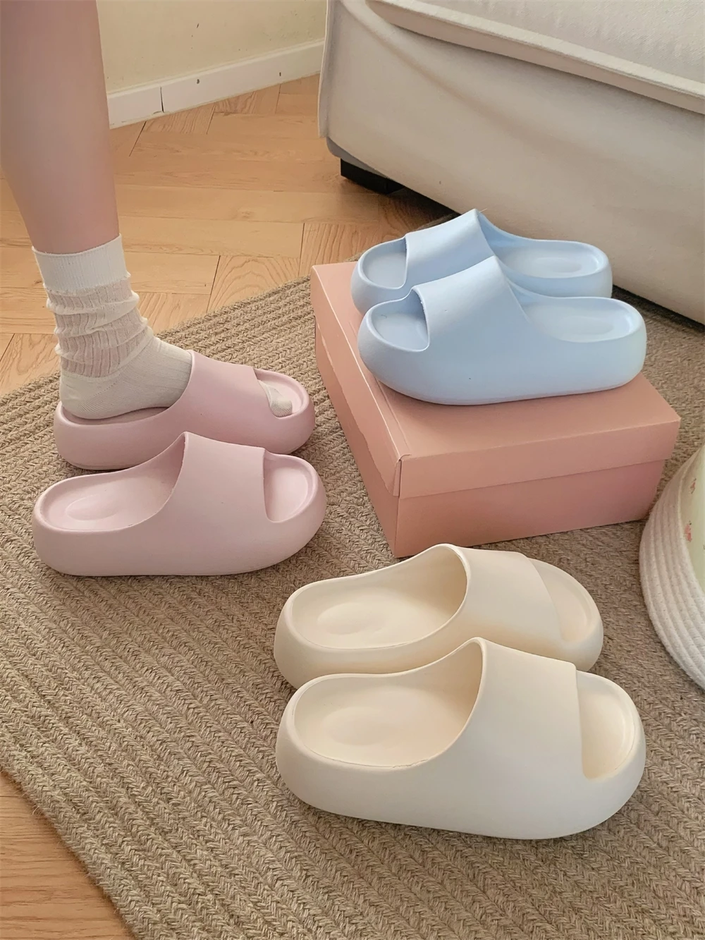 

EVA Thick Sole Height Increasing Slippers For Women Non Slip, Versatile For Outdoor Wear Summer Slipper Women