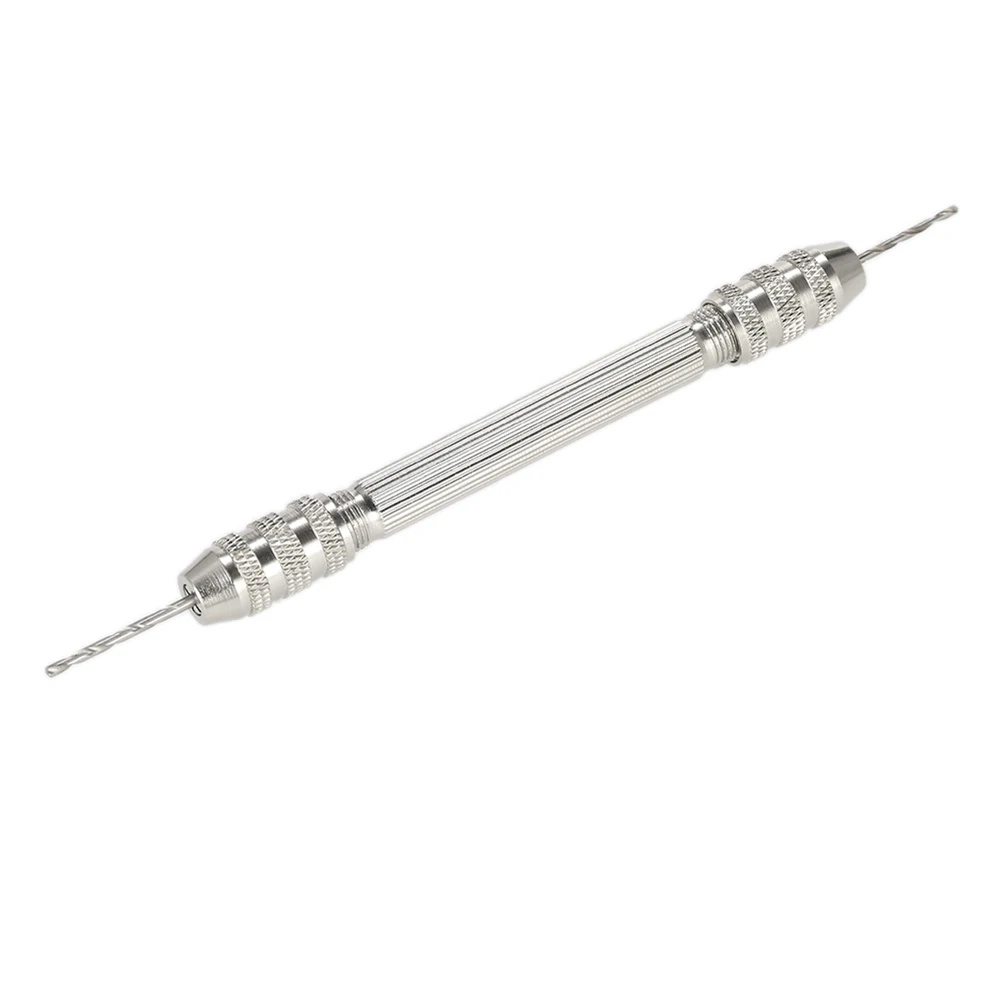 

High Quality Drill Bit Hand Drill Mini Hand Drill Silver With Bits 0.5-3.2mm 105mm/4.13inch Chuck Double Drilling