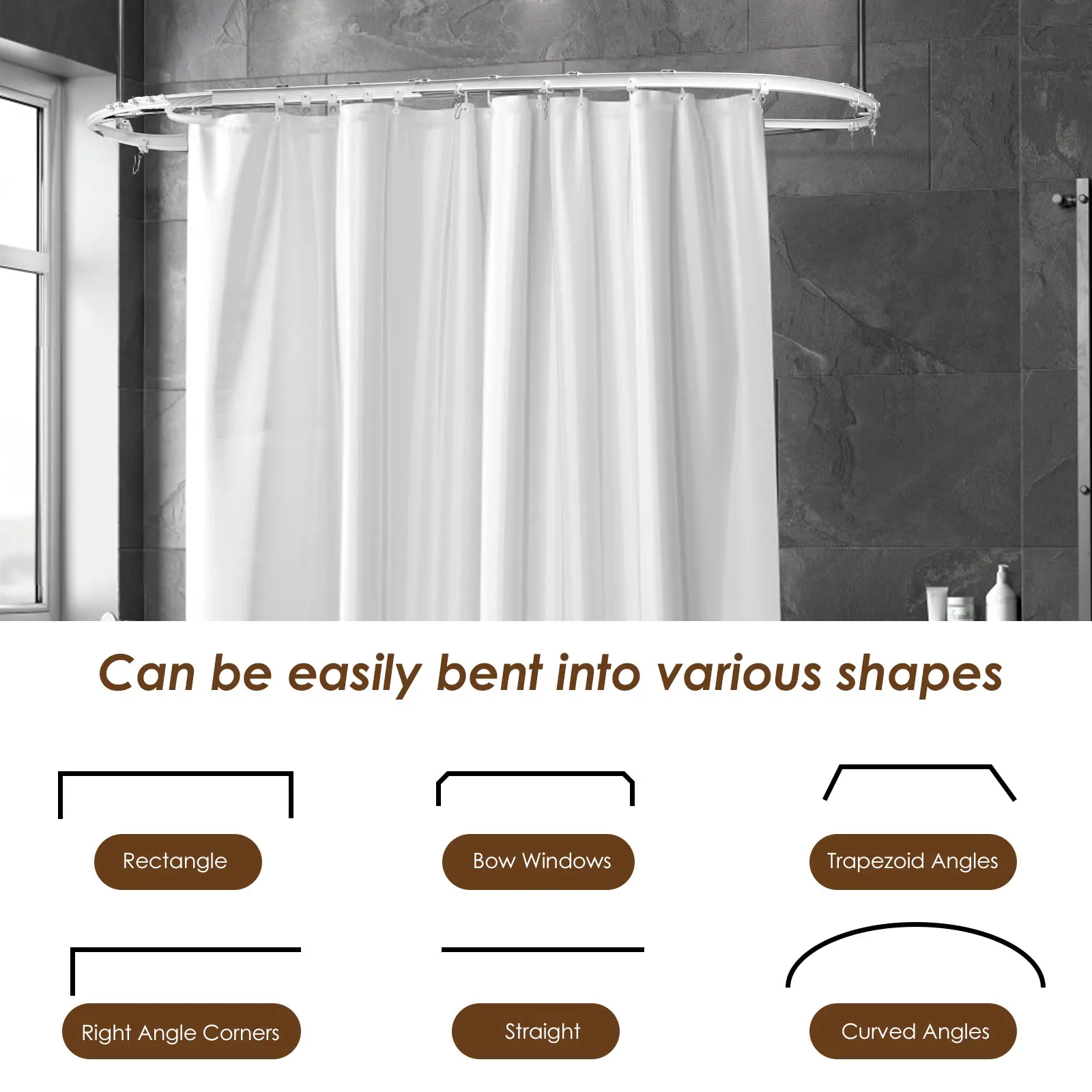 Flexível Bendable Cortina Track, teto ou Wall Mount, Curvo Sistema, Quarto Divisor, 13ft