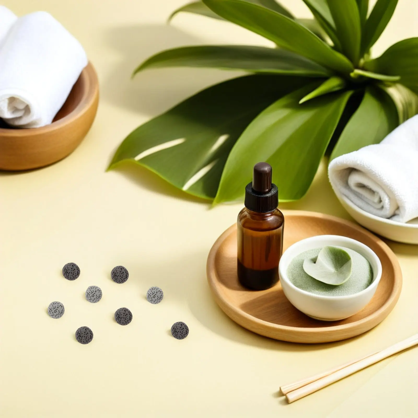 

2Set Volcanic Stone Aroma Diffuser Natural Essential Oil Passive Diffuser Stones 12Mm Round Mini Stones for Home Office Car
