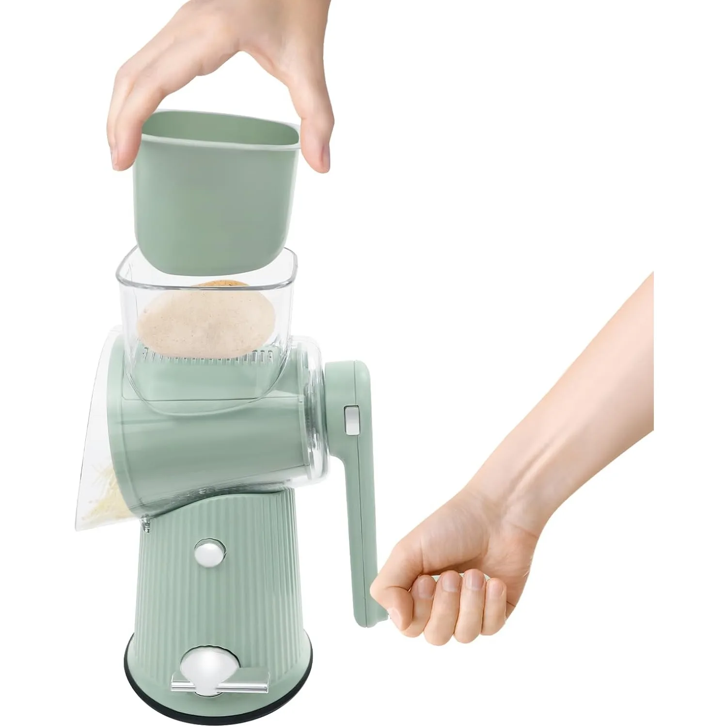 

Ручная овощерезка, роскошная роторная резка для быстрого салата из нержавеющей стали с 5 лезвиями, роторный измельчитель для нарезки пищевых продуктов