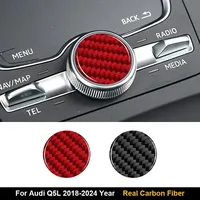 Car Central Control Multimedia Carbon Fiber Stickers Auto Accessories For Audi Q5 Q5L 2018 2019 2020 2021 2022 2023 2024
