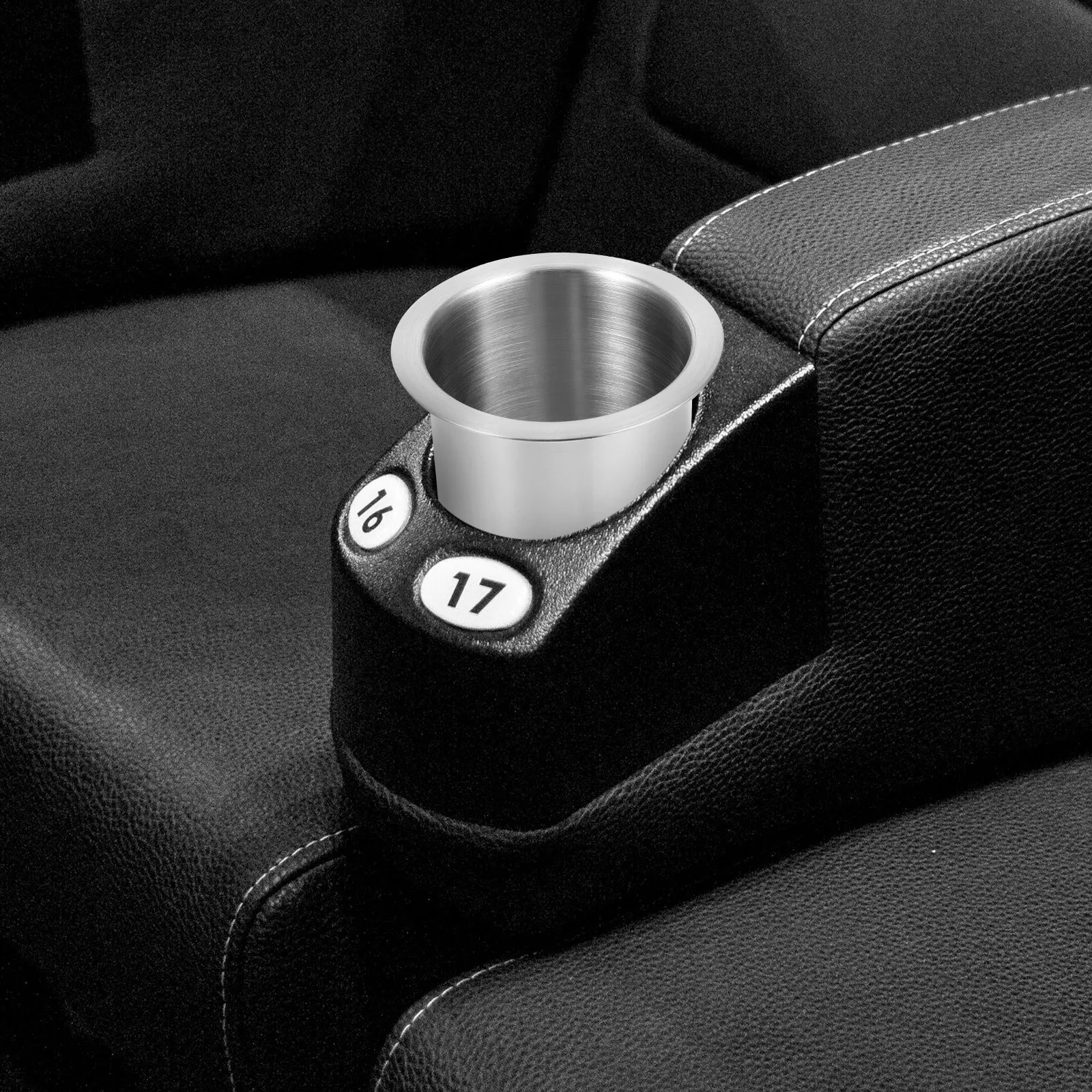 

1pc Cup Stainless Steel For Recliner Handle Drink Holder Compact Metal Cupholder Home Metal Cup Holder Car Decor