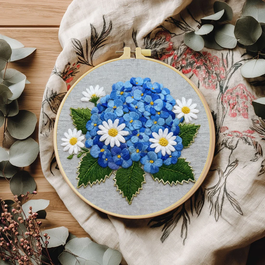 1pc 20X20CM/15X15CM Blue embroidered ball Embroidery Starter