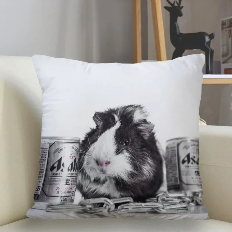 Cute Hamster Pillowcase Square Cover Zipper