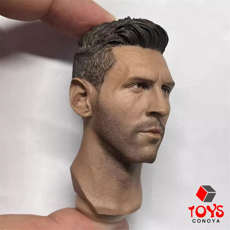 1/6 Scale Leo Messi Head Sculpture PVC Head Carving Model Fit 12'' Male Soldier Neckless Action Figure Body Dolls