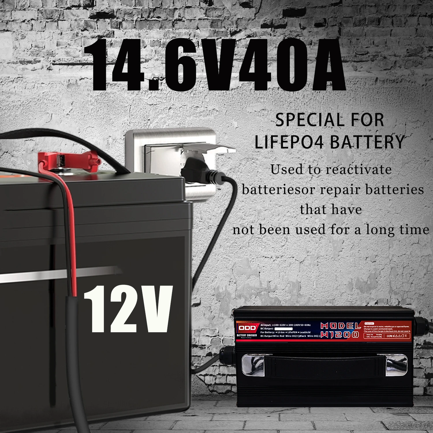 14.6V 40A LiFePO4 Charger For 4S 12.8V LiFePO4 Battery Charger High Power With Fan Aluminum Case