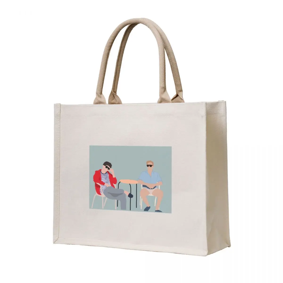 

Elio and Oliver sitting on a terrace Tote Bag bags luxury women Women's bags Shopper bag