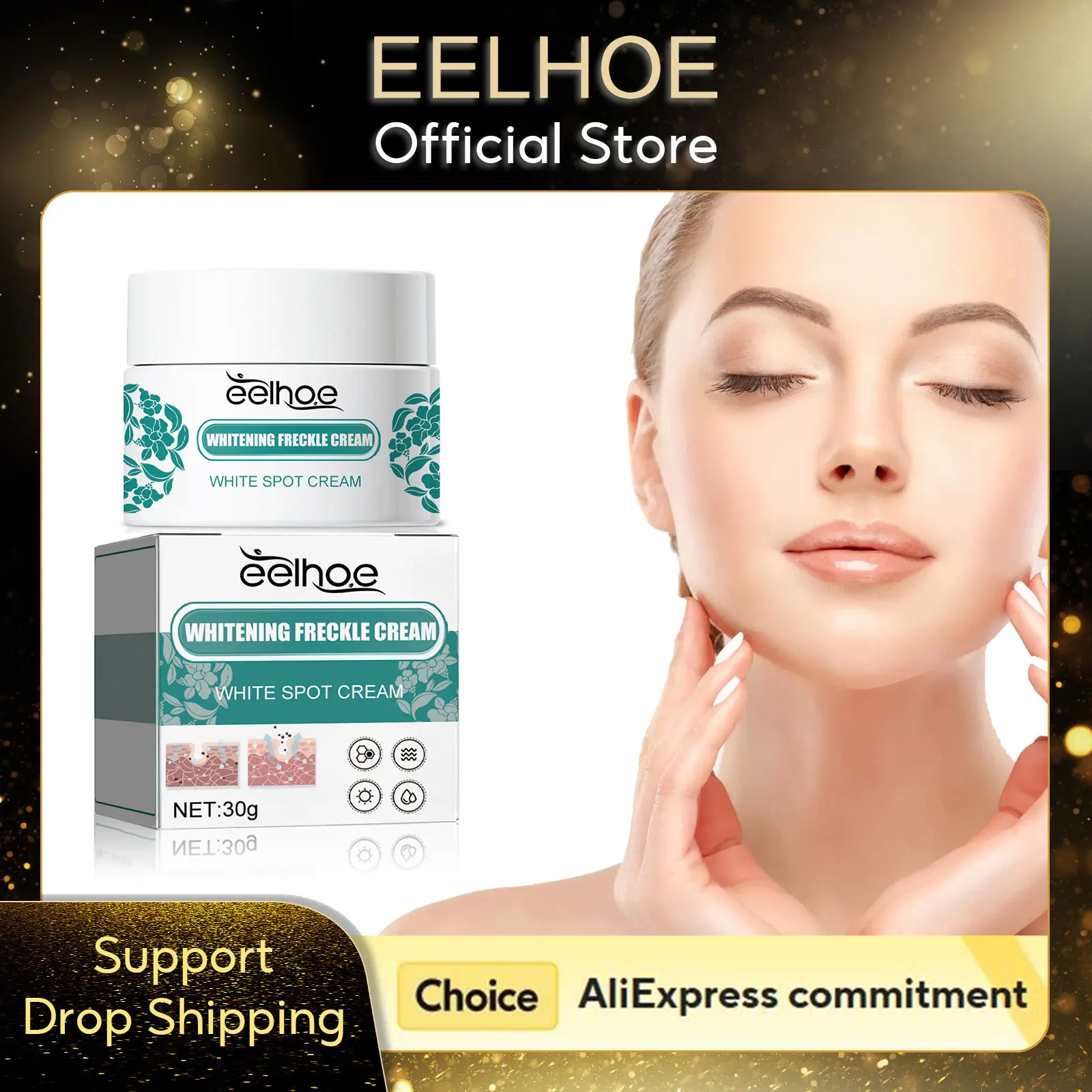 

EELHOE Nicotinamide Freckles Cream Moisturizing Face Lightening Repair Skin Care Melasma Remover Pigmentation Removal Cream 30g