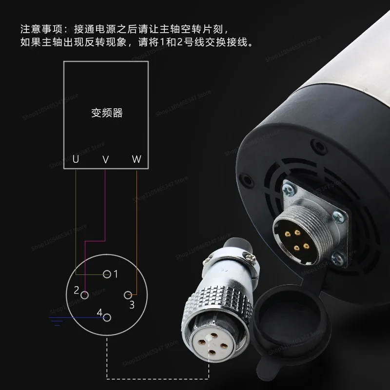 For Round Air-cooled Spindle Motor 2.2KW Four Ceramic Ball Bearings with ER20 Clamping Knife 13