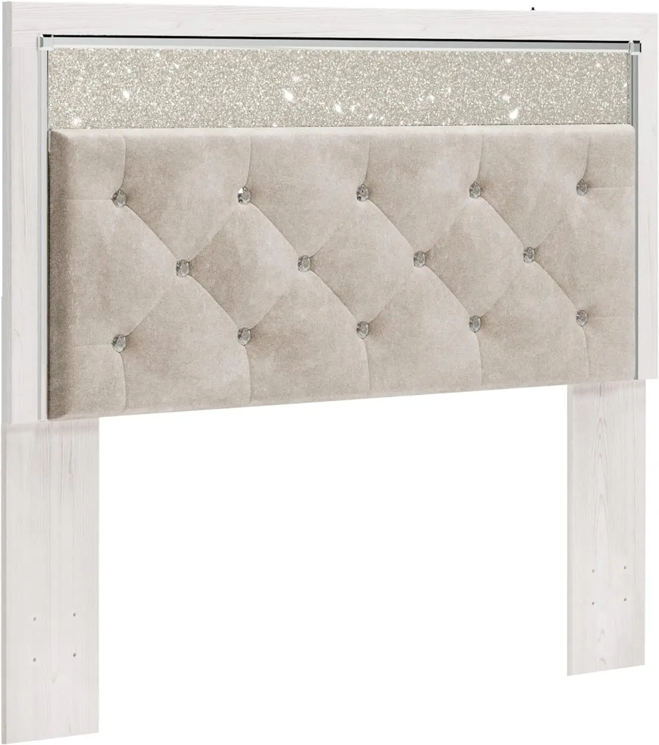 

Signature Design by Ashley Altyra Queen/Full Glam Upholstered Panel Headboard, White