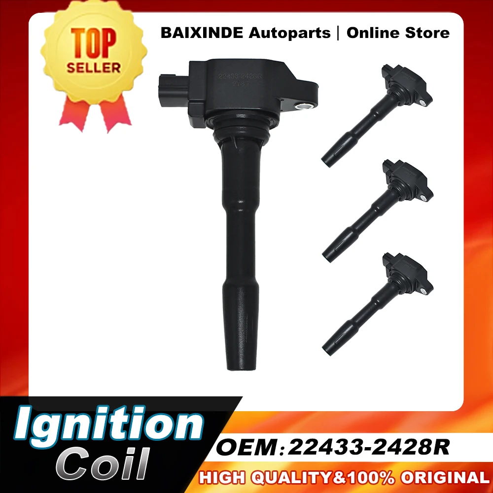 1/4PCS OEM 22433-2428R 22448-00Q0F Ignition Coil  for Renault Clio 2013-2018 1.2L Turbo Auto Parts Car Accessories