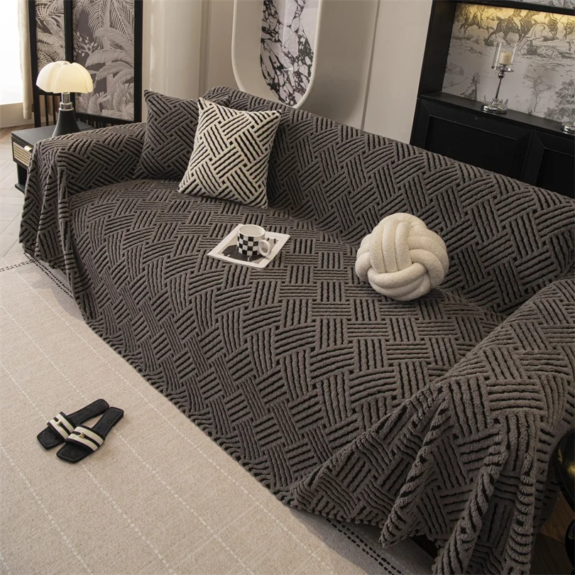 

Bohemian Sofa Cover Cloth Autumn Winter Warm Universal All Inclusive Fleece Sofa Towel Anti-cat Scratch Cushion Cover Full Cover