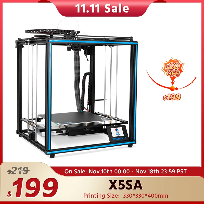 TRONXY X5SA/X5SA 400 FDM 3D Printer Core XY 400*400*400mm Large Print Size 3d Printer Machine Fast Speed Full-set 3D Printer Kit