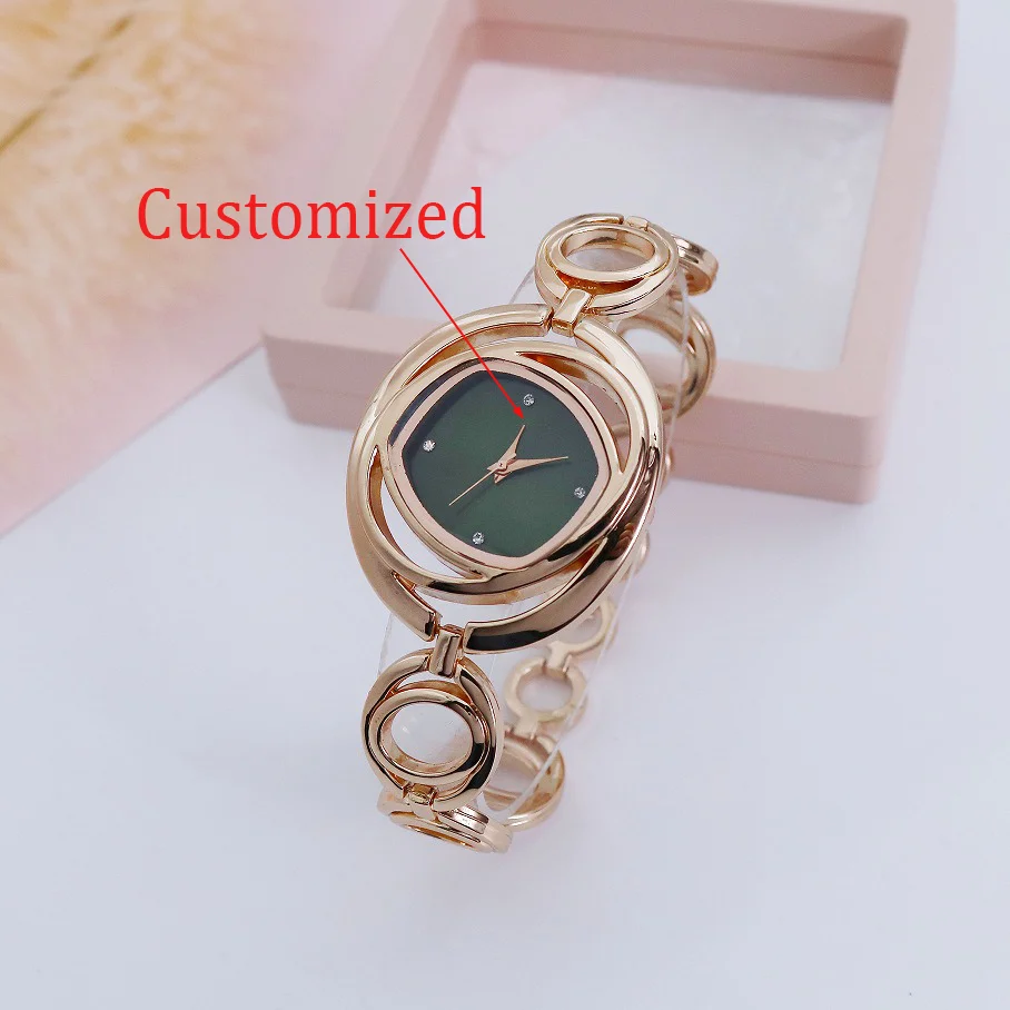 Reloj de cuarzo ligero y lujoso para mujer, reloj de pulsera informal a la moda para mujer, reloj de aleación para mujer se puede personalizar