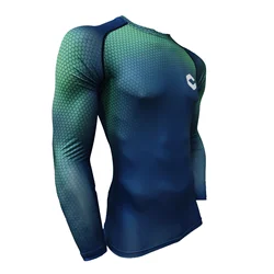 Men Sports Rashguard Uv Sun Protection Shirt Long Sleeve Men Blouse UPF 50+ Spandex Swimming Surfing T-shirts BJJ jiu jitsu Tops