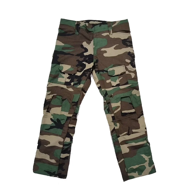 Men's Utility Tactical Workwear Pants Woodland Camo Multi-Pocket Durable Combat Casual Cargo Trousers