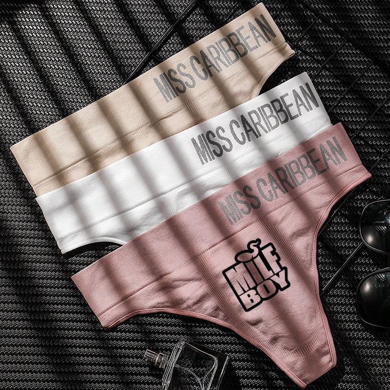 MILF BOY Letters Underwear for Men Hot Sexy Male Underwear String Homme Lingerie High-waist Men Sexy Panties Thong Male GString