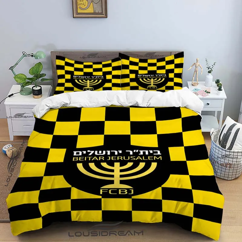 Beitar Jerusalem Fc All Season Twin Zestaw pościeli 3-częściowy zestaw kołdry Poszwa na kołdrę Double King Poszewka na kołdrę Tekstylia domowe