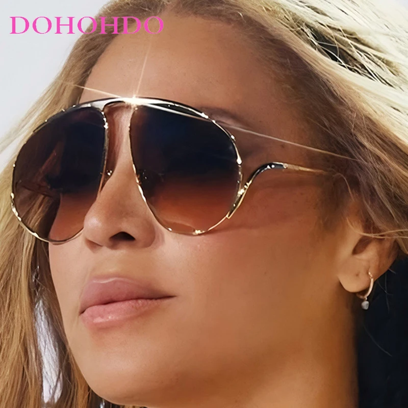 

Vintage Punk Oversized Metal Women Sunglasses 2025 Fashion Men Pilot Sunglass Driving Shades Travel Shade Goggles Lentes UV400