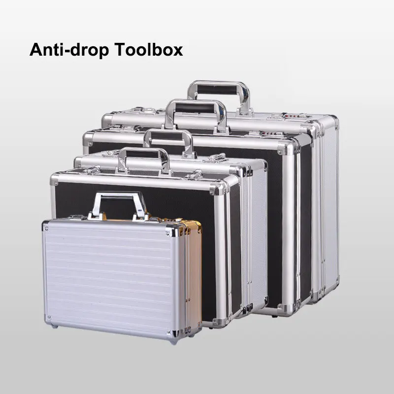 

New Suitcase for Tool Multifunctional Box with Cells Waterproof Aluminum Alloy Sponge Orgnizer Storage Screw Boxes Professional