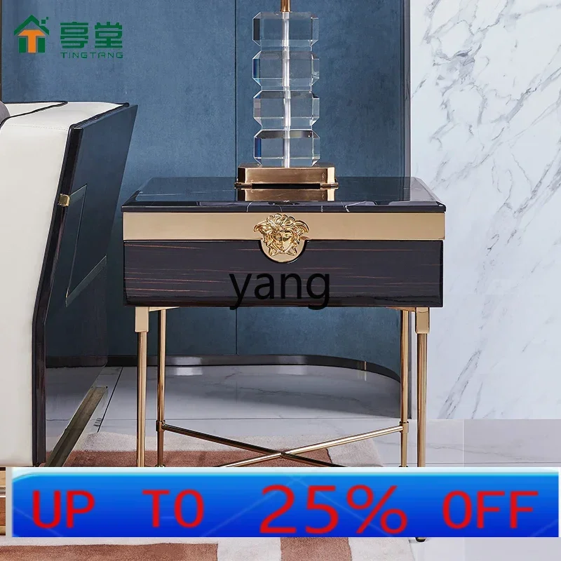 

LTT stainless steel side table simple sofa side table living room high-end marble small coffee table