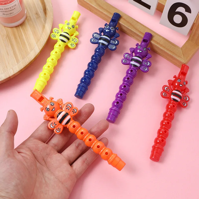 5Pcs Cute Cartoon Bee Small Flute Musical 5-hole Mini For Children Early Education Instrument Playing Music Toy Gift Whistle