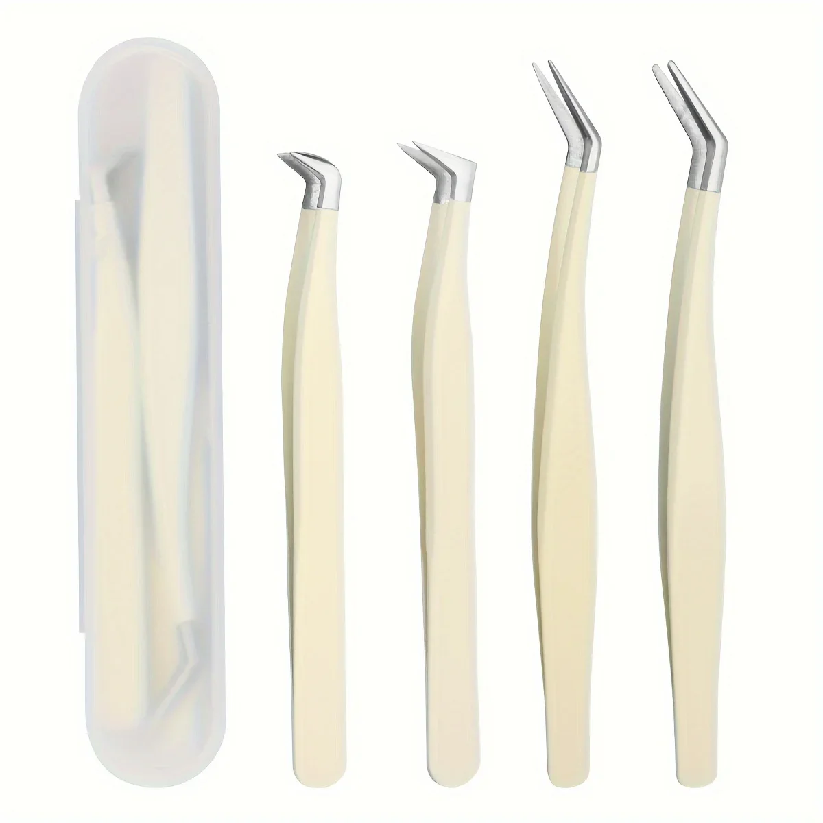 مجموعة مشبك وملاقط للحواجب متعددة الوظائف، أداة تجعيد الرموش المحمولة، خفيفة الوزن، غير معطرة، مع منظم تخزين