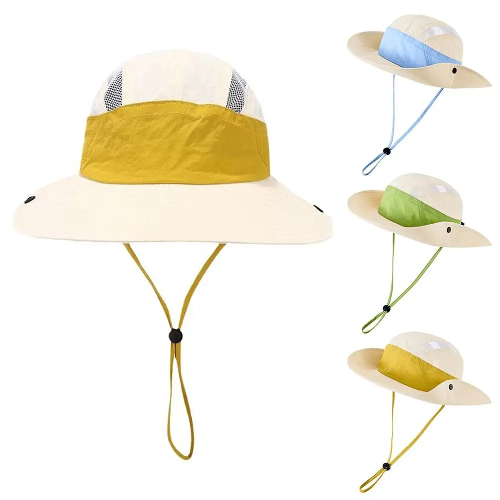 새로운 여러 가지 빛깔의 빠른 건조 어부 모자 안티 uv 조정 가능한 선 스크린 모자 접이식 통기성 양동이 모자 캠핑 등산