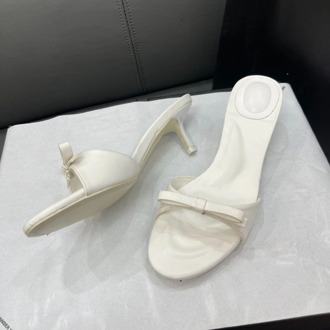 

Brand Discount Summer Women's Sandals Stylish and Versatile Stiletto Sandals Elegant and Simple High-Heeled Sandals Bow Sandals