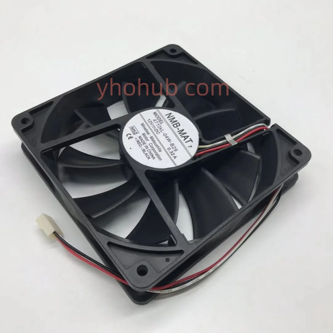 

NMB-MAT 4710KL-04W-B29 M52 DC 12V 0.32A 3-Wire 120x120x25mm Server Cooling Fan