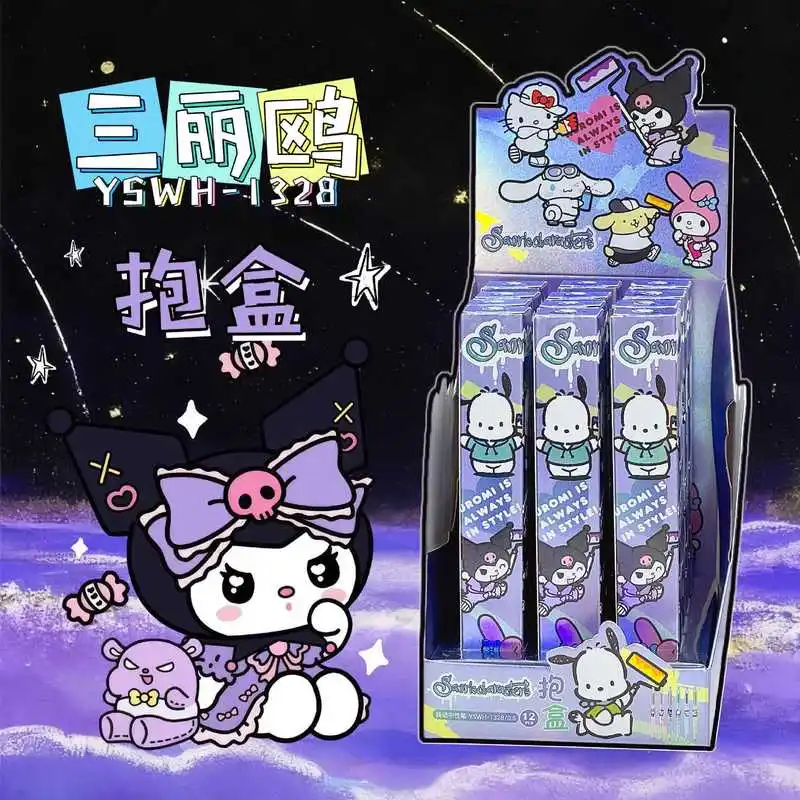 

Набор из 12 гелевых ручек Kawaii Kuromi Melody 0,5 мм, милые канцелярские принадлежности для студентов, гладкое письмо, подарок, оптом