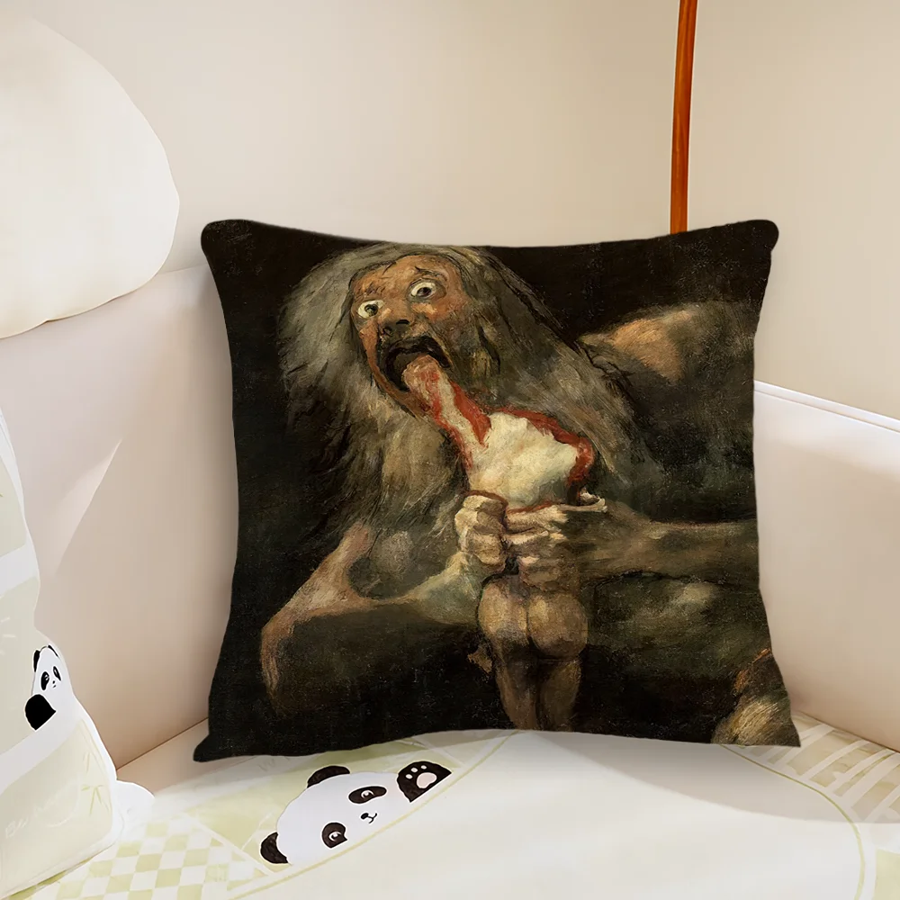 F-Francisco G-Goya Art Pillow Case Living Room Sofa Cushion Cover Suitable For Home Bedroom Room Decoration