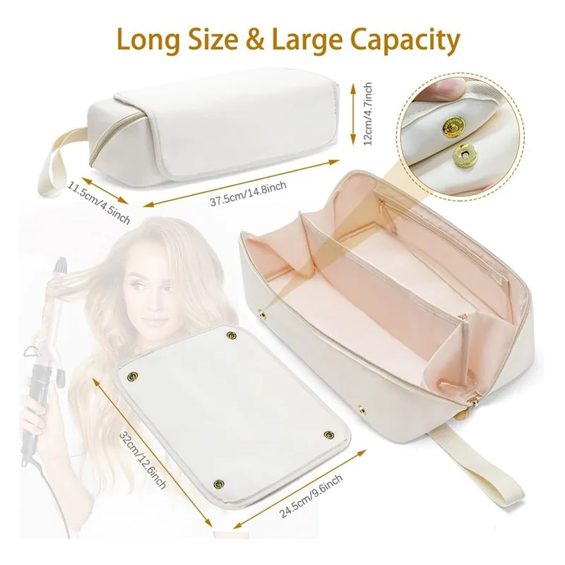ABRE-Hair Tools حقيبة سفر أدوات الشعر حقيبة سفر مع حصيرة أداة الشعر المنظم حقيبة حمل أدوات الشعر حقيبة سفر الشعر