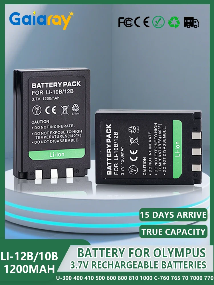 Li-10B Li-12B Bateria do aparatu 1200mAh Akumulator do Olympus U-300 400 410 500 600 800 810 1000 C-760 765 70 7000 770 — zdjęcie produktu 7