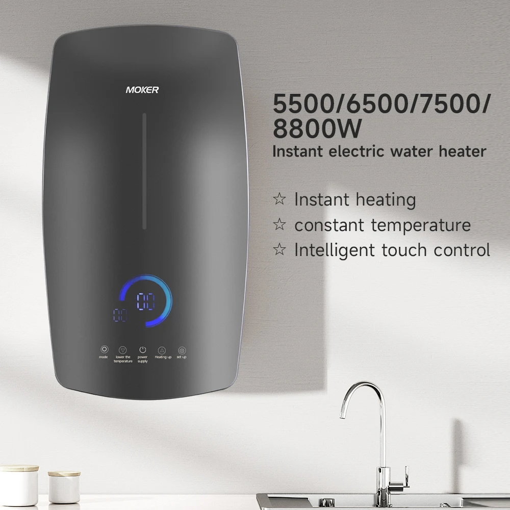 Professional 8800W 12KW Tankless Water Heater Instant Electric Geyser Bathroom Home Hotel Sink Kitchen Plastic Housing Shower