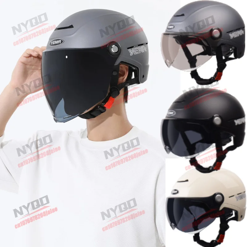 

Motorcycle Helmet Men's Big Head Circumference Extra Large Plus Size Summer Half Helmet Women's Four Seasons