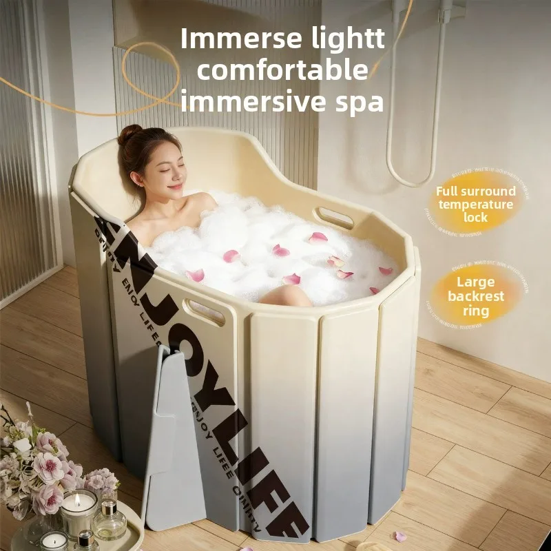 

Folding Bathtub, Height Increasing Type, Portable Bathtub, Foldable, No Need To Install Bathtubs, Household, Adult Deep Bathtubs