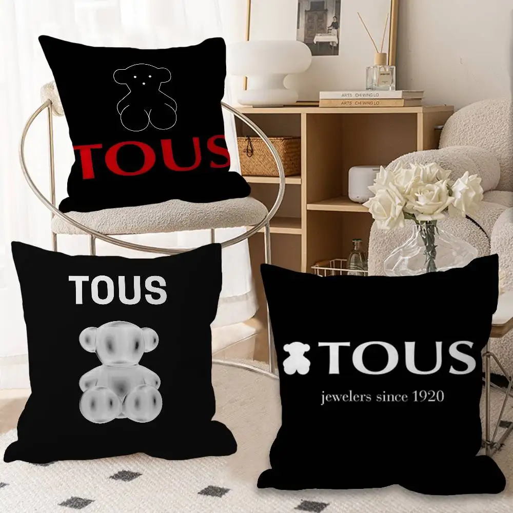 

Classic Jewelry Logo T-Tous Pillowcase toon Gift Cushion Cover Bedroom Home Sofa Chair Seat Decor pillow case