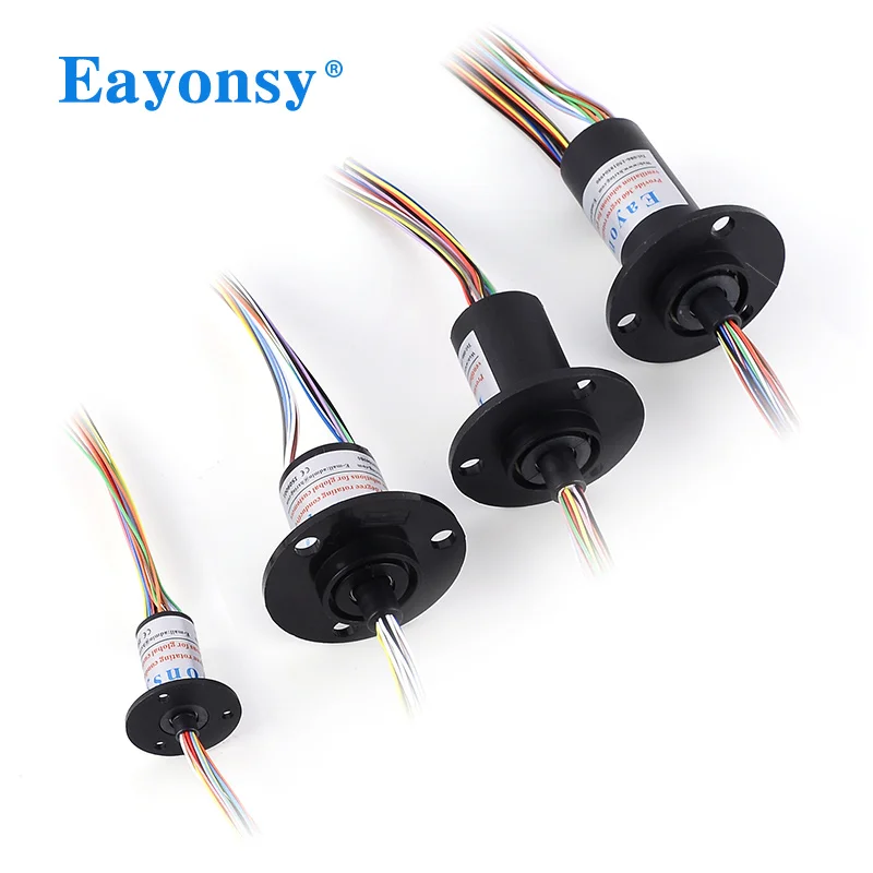 Hat slip ring AC 240V 300RPM OD12.4 mm, 4 to 18 wires, each wire 2A, 360 degree rotary joint electrified without winding