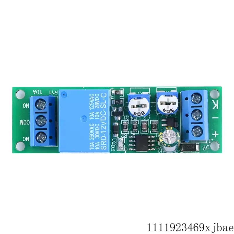 

DC5V 12V 24V ON-OFF Dual Delay Adjustable Relay Module with Power Supply Reverse Protection for Electronic Projects