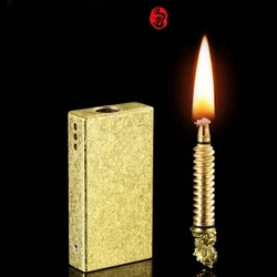 Retro Dragon Head Mechanical Pull-out Ignition 10000 Times Match Kerosene Lighter Outdoor Camping Make A Fire Portable Igniter