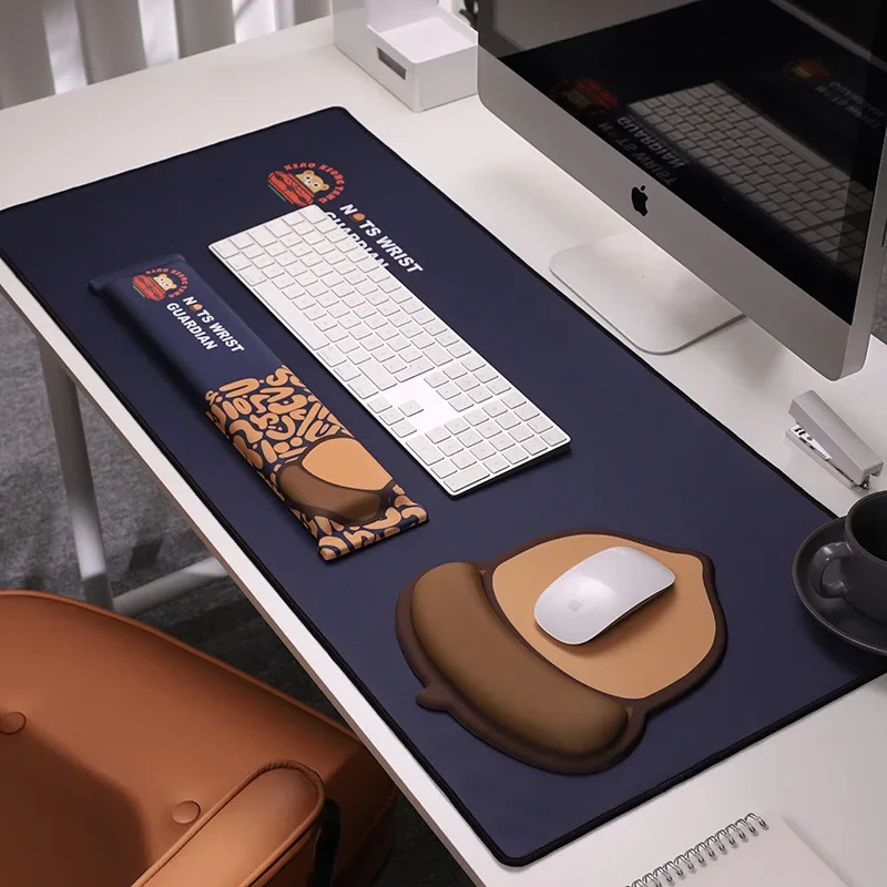 

Подставка для запястий для клавиатуры, поддержка пены с эффектом памяти, мультяшная синяя гайка, тема 42 см, силиконовая противоскользящая офисная игра, ПК, ноутбук