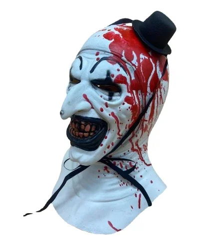 Horror Bloody Terrifier 3 Clown Mask Art the Clown Cosplay Killer Latex Helmet Demon Joker Halloween Carnival Party Costume Prop