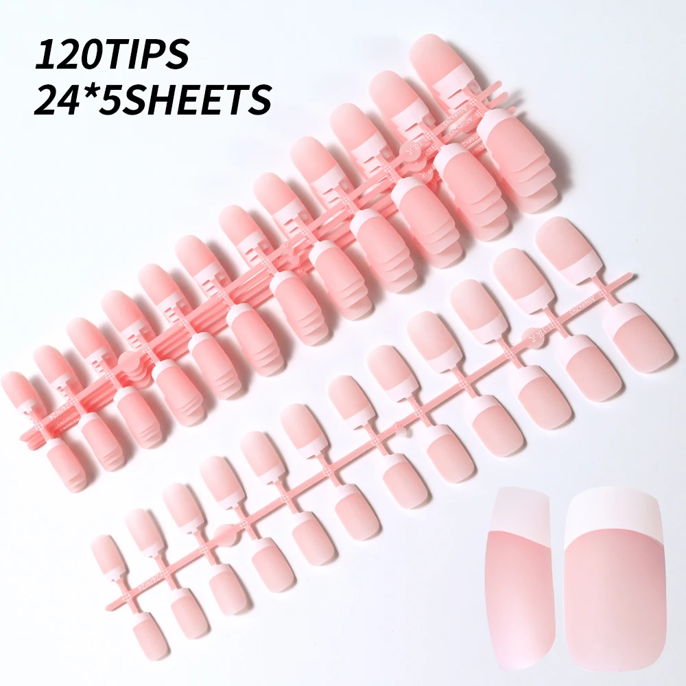 120/150 قطعة الفرنسية ماتي قصيرة مربع الأظافر وهمية 6-3.2 سنتيمتر الأبيض حافة عارية الصحافة على الأظافر غطاء كامل الفرنسية مربع عيد الميلاد مسمار نصائح